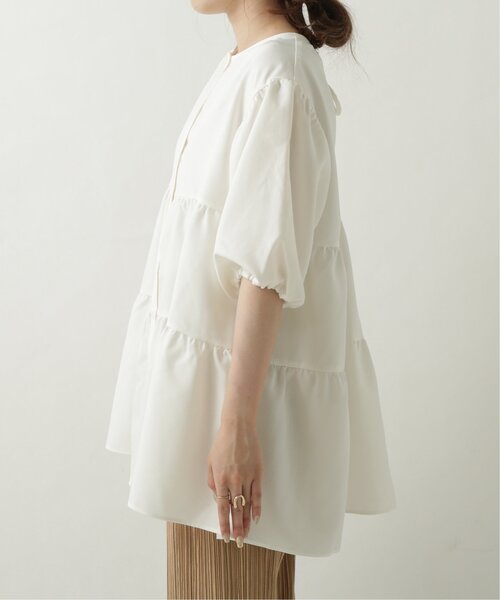 RAY CASSIN（レイカズン）の「リネンタッチティアードブラウス（シャツ/ブラウス・レディース・ブラウン/オフホワイト/ブルー・FREE）」の17枚目の写真