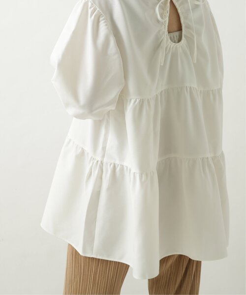 RAY CASSIN（レイカズン）の「リネンタッチティアードブラウス（シャツ/ブラウス・レディース・ブラウン/オフホワイト/ブルー・FREE）」の20枚目の写真