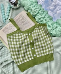 WC（ダブル シー）の「ギンガムニットビスチェ（ニット/セーター）」