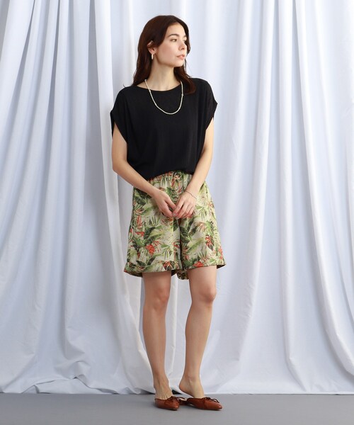 JET（ジェット）の「◆【ウォッシャブル】フレンチスリーブリブジャージカットソー（Tシャツ/カットソー・レディース・ブラック/オフホワイト/グリーン/ブラウン系・04）」の9枚目の写真