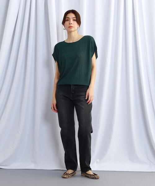 JET（ジェット）の「◆【ウォッシャブル】フレンチスリーブリブジャージカットソー（Tシャツ/カットソー・レディース・ブラック/オフホワイト/グリーン/ブラウン系・04）」の19枚目の写真