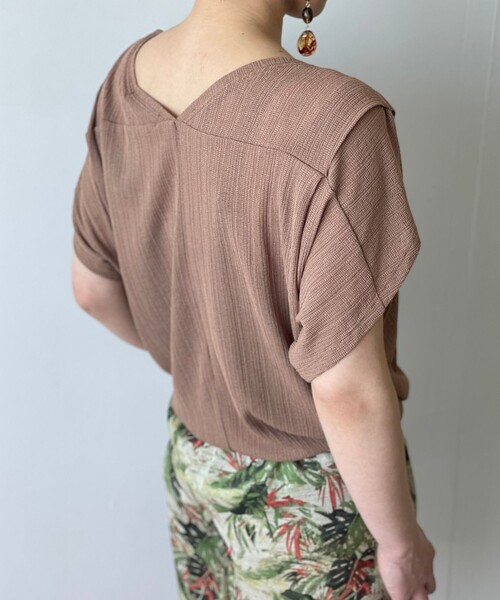 JET（ジェット）の「◆【ウォッシャブル】フレンチスリーブリブジャージカットソー（Tシャツ/カットソー・レディース・ブラック/オフホワイト/グリーン/ブラウン系・04）」の15枚目の写真