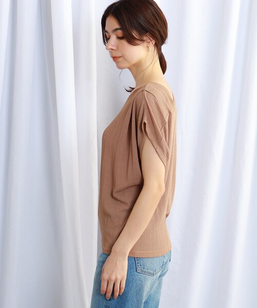 JET（ジェット）の「◆【ウォッシャブル】フレンチスリーブリブジャージカットソー（Tシャツ/カットソー・レディース・ブラック/オフホワイト/グリーン/ブラウン系・04）」の8枚目の写真