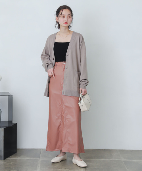 SENSE OF PLACE by URBAN RESEARCH(センスオブプレイスバイアーバンリサーチ)の「naturaglace×SENSE OF PLACE 『別注』ナチュラグラッセフェイクレザースカート(スカート・レディース・パープル/ブラウン/ピンク・ONE)」の1枚目の写真