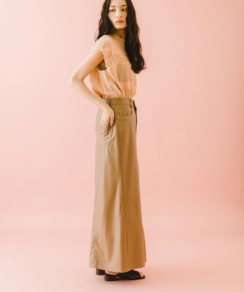 SENSE OF PLACE by URBAN RESEARCH(センスオブプレイスバイアーバンリサーチ)の「naturaglace×SENSE OF PLACE 『別注』ナチュラグラッセフェイクレザースカート(スカート・レディース・パープル/ブラウン/ピンク・ONE)」の11枚目の写真