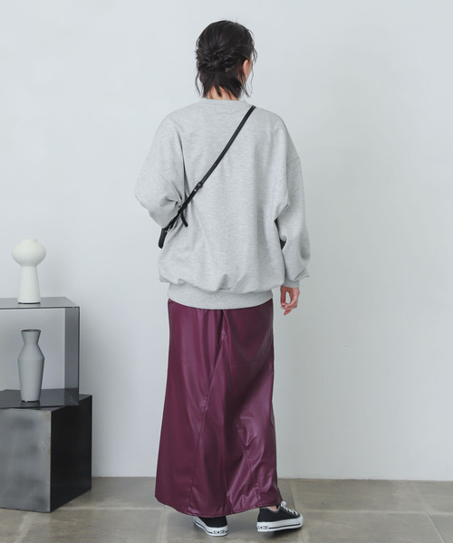 SENSE OF PLACE by URBAN RESEARCH(センスオブプレイスバイアーバンリサーチ)の「naturaglace×SENSE OF PLACE 『別注』ナチュラグラッセフェイクレザースカート(スカート・レディース・パープル/ブラウン/ピンク・ONE)」の14枚目の写真