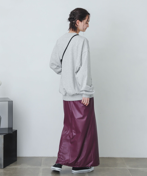 SENSE OF PLACE by URBAN RESEARCH(センスオブプレイスバイアーバンリサーチ)の「naturaglace×SENSE OF PLACE 『別注』ナチュラグラッセフェイクレザースカート(スカート・レディース・パープル/ブラウン/ピンク・ONE)」の15枚目の写真