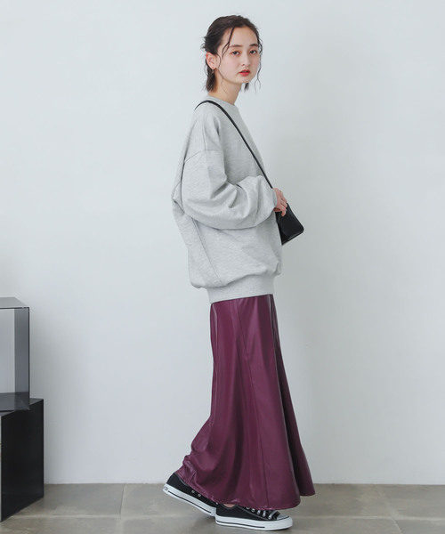 SENSE OF PLACE by URBAN RESEARCH(センスオブプレイスバイアーバンリサーチ)の「naturaglace×SENSE OF PLACE 『別注』ナチュラグラッセフェイクレザースカート(スカート・レディース・パープル/ブラウン/ピンク・ONE)」の16枚目の写真