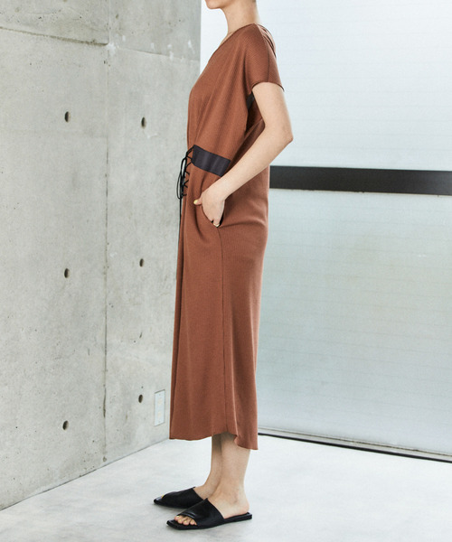 nota（ノータ）の「2WAYレースアップリブワンピース（ワンピース・レディース・アイボリー/レンガ/チャコールグレー・FREE）」の8枚目の写真