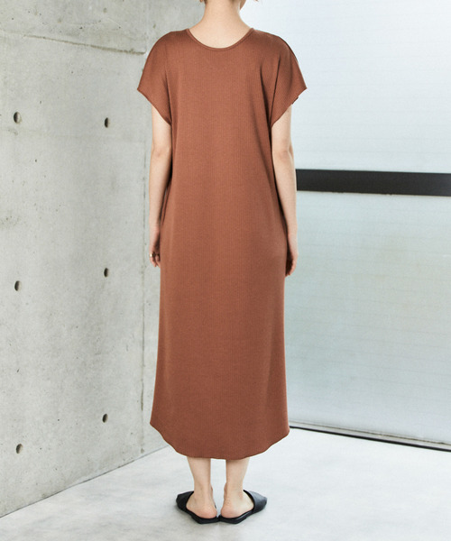 nota（ノータ）の「2WAYレースアップリブワンピース（ワンピース・レディース・アイボリー/レンガ/チャコールグレー・FREE）」の7枚目の写真