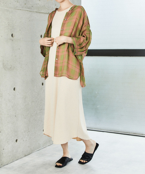 nota（ノータ）の「2WAYレースアップリブワンピース（ワンピース・レディース・アイボリー/レンガ/チャコールグレー・FREE）」の6枚目の写真