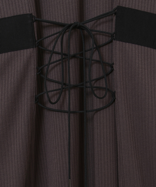 nota（ノータ）の「2WAYレースアップリブワンピース（ワンピース・レディース・アイボリー/レンガ/チャコールグレー・FREE）」の11枚目の写真