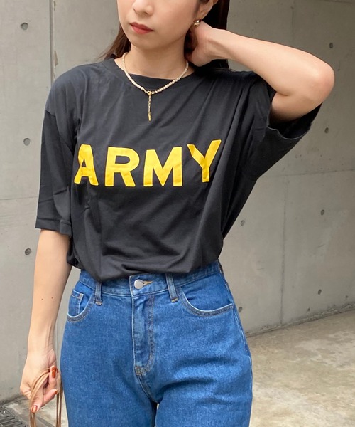 CAPRICIEUX LE'MAGE（カプリシューレマージュ）の「yousedデッドストックARMY Tシャツ（Tシャツ/カットソー・レディース・ブラック・X-LARGE）」の6枚目の写真