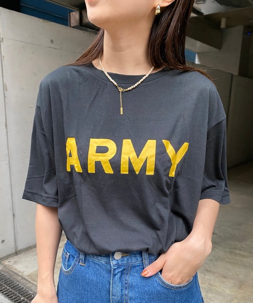 CAPRICIEUX LE'MAGE（カプリシューレマージュ）の「yousedデッドストックARMY Tシャツ（Tシャツ/カットソー・レディース・ブラック・X-LARGE）」の9枚目の写真