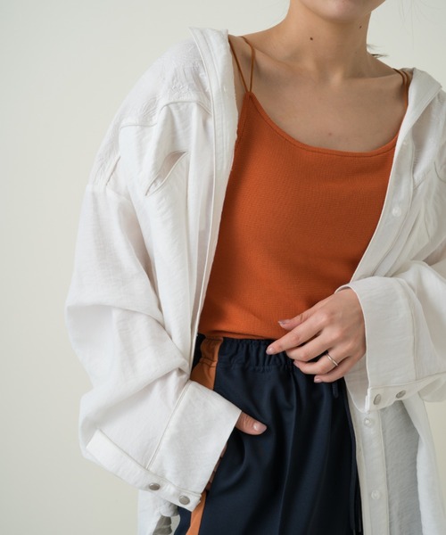 Kastane（カスタネ）の「カップ付きストレッチコットンキャミ（キャミソール・レディース・ピンク/イエロー/アイボリー/ブルー系その他/グリーン/パープル/モカ・FREE）」の7枚目の写真