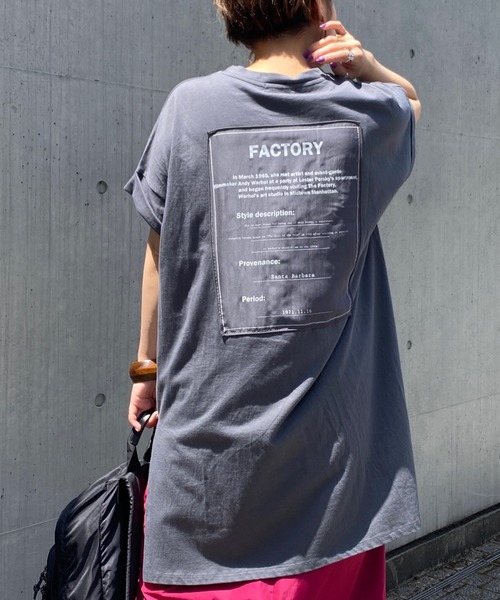 RIVE DROITE(リヴドロワ)の「【WEB限定】コットンチュニック(Tシャツ/カットソー・レディース・ホワイト/チャコールグレー・FREE)」の1枚目の写真