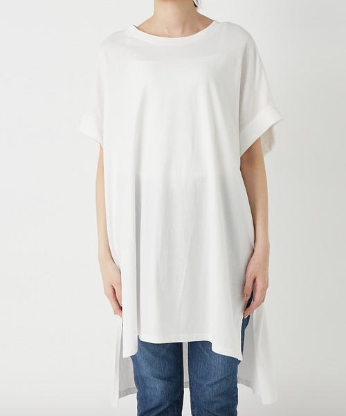 RIVE DROITE(リヴドロワ)の「【WEB限定】コットンチュニック(Tシャツ/カットソー・レディース・ホワイト/チャコールグレー・FREE)」の14枚目の写真