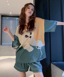 OSYAREVO | キャットプリント ビッグT セットルームウェア(ルームウェア/パジャマ)