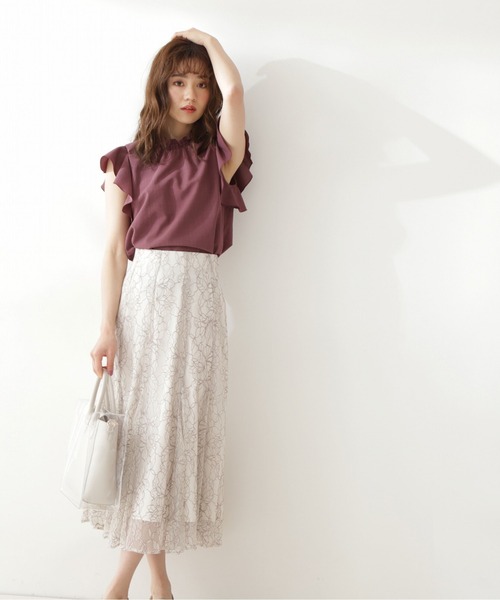 PROPORTION BODY DRESSING（プロポーションボディドレッシング）の「オープンショルダー２ｗａｙブラウス / 1211110513（シャツ/ブラウス・レディース・ダークグレー/ホワイト系その他/ボルドー・SMALL/MEDIUM）」の7枚目の写真