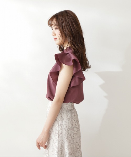 PROPORTION BODY DRESSING（プロポーションボディドレッシング）の「オープンショルダー２ｗａｙブラウス / 1211110513（シャツ/ブラウス・レディース・ダークグレー/ホワイト系その他/ボルドー・SMALL/MEDIUM）」の6枚目の写真