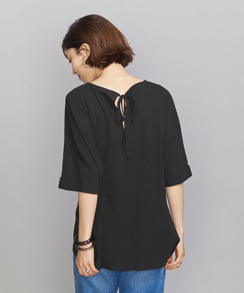 BEAUTY&YOUTH UNITED ARROWS（ビューティーアンドユースユナイテッドアローズ）の「BY バックリボンドルマン5分袖カットソー（Tシャツ/カットソー・レディース・ブラック/オフホワイト/モカ・FREE）」の5枚目の写真