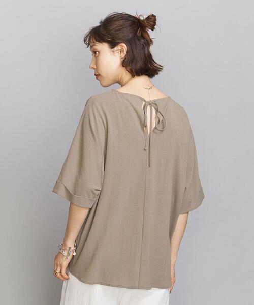 BEAUTY&YOUTH UNITED ARROWS（ビューティーアンドユースユナイテッドアローズ）の「BY バックリボンドルマン5分袖カットソー（Tシャツ/カットソー・レディース・ブラック/オフホワイト/モカ・FREE）」の11枚目の写真