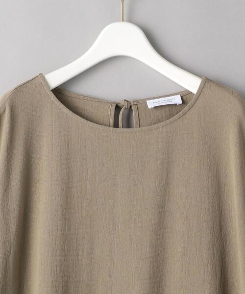 BEAUTY&YOUTH UNITED ARROWS（ビューティーアンドユースユナイテッドアローズ）の「BY バックリボンドルマン5分袖カットソー（Tシャツ/カットソー・レディース・ブラック/オフホワイト/モカ・FREE）」の15枚目の写真