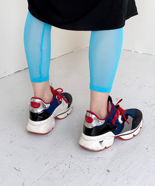 c.u.l（シーユーエル）の「【c.u.l】パワーネット シースルーレギンス cula211（レギンス/スパッツ・レディース・パープル/ブラック/ブルー/モカ/ライトブルー/ホワイト/グレー/ベージュ・FREE）」の12枚目の写真