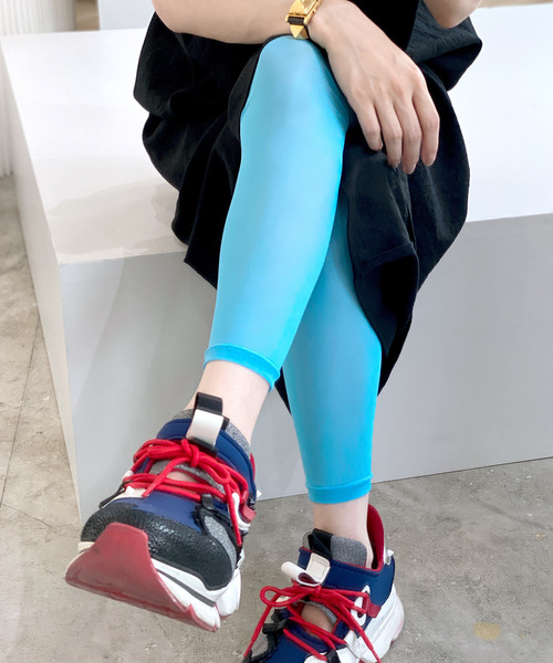 c.u.l（シーユーエル）の「【c.u.l】パワーネット シースルーレギンス cula211（レギンス/スパッツ・レディース・パープル/ブラック/ブルー/モカ/ライトブルー/ホワイト/グレー/ベージュ・FREE）」の14枚目の写真