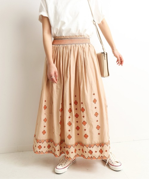 今季完売 スローブイエナ リネンギャザースカート 新品 SLOBE IENA  