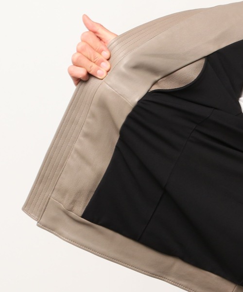 junhashimoto（ジュンハシモト）の「L02 STRETCH ZIP SHT（ライダースジャケット・メンズ・ブラック/ベージュ・3/2）」の16枚目の写真