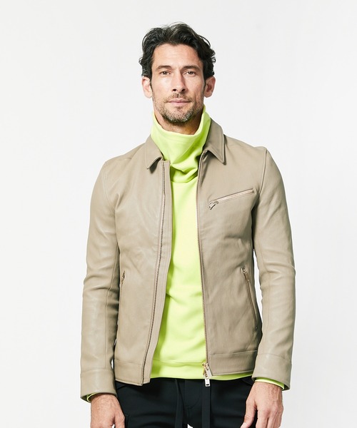 junhashimoto（ジュンハシモト）の「L02 STRETCH ZIP SHT（ライダースジャケット・メンズ・ブラック/ベージュ・3/2）」の18枚目の写真