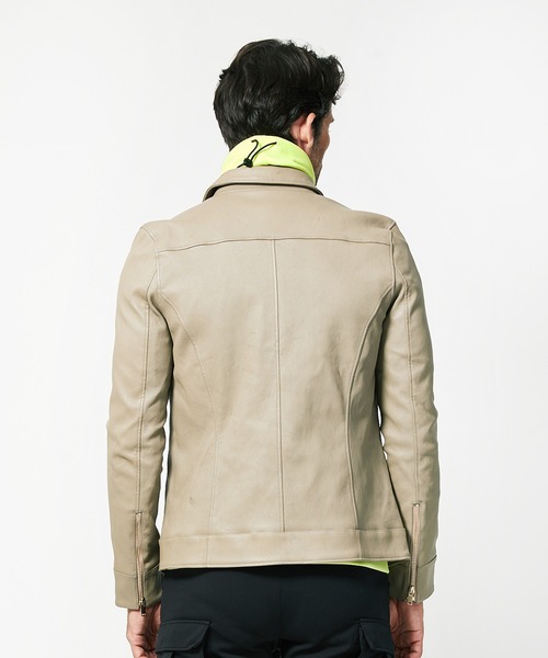 junhashimoto（ジュンハシモト）の「L02 STRETCH ZIP SHT（ライダースジャケット・メンズ・ブラック/ベージュ・3/2）」の20枚目の写真