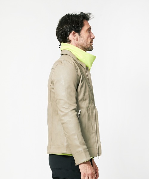 junhashimoto（ジュンハシモト）の「L02 STRETCH ZIP SHT（ライダースジャケット・メンズ・ブラック/ベージュ・3/2）」の21枚目の写真