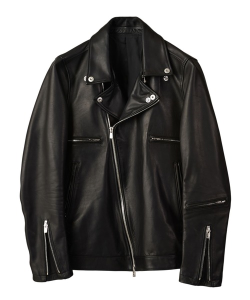 NO ID.（ノーアイディ）の「オイルドホースレザーWライダースJKT（ライダースジャケット・メンズ・ブラック/ダークネイビー・1/3/2）」の5枚目の写真