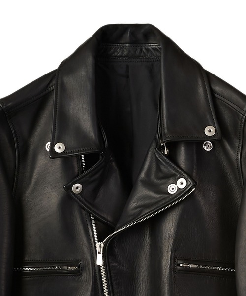 NO ID.（ノーアイディ）の「オイルドホースレザーWライダースJKT（ライダースジャケット・メンズ・ブラック/ダークネイビー・1/3/2）」の7枚目の写真