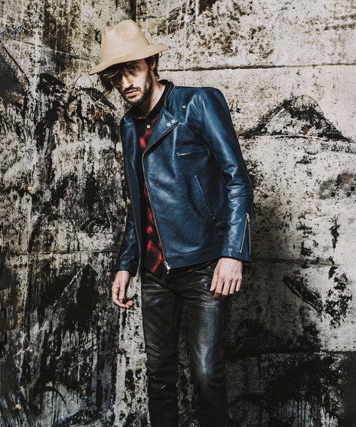 NO ID.（ノーアイディ）の「オイルドホースレザーWライダースJKT（ライダースジャケット・メンズ・ブラック/ダークネイビー・1/3/2）」の15枚目の写真