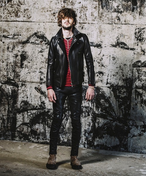 NO ID.（ノーアイディ）の「オイルドホースレザーWライダースJKT（ライダースジャケット・メンズ・ブラック/ダークネイビー・1/3/2）」の20枚目の写真