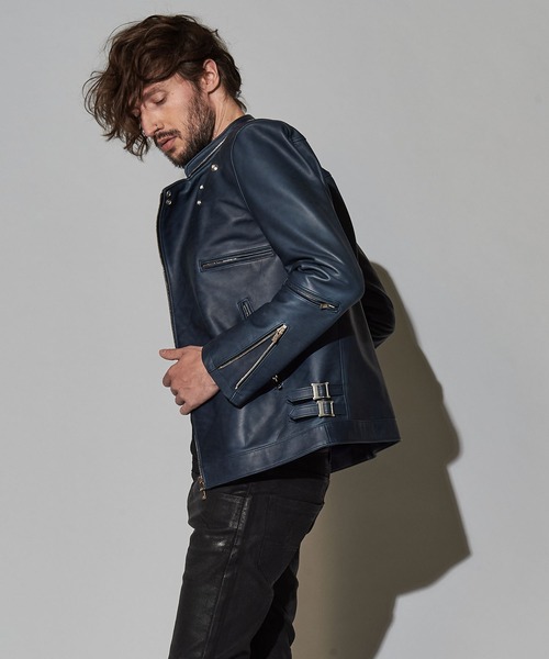 NO ID.（ノーアイディ）の「オイルドホースレザーWライダースJKT（ライダースジャケット・メンズ・ブラック/ダークネイビー・1/3/2）」の22枚目の写真