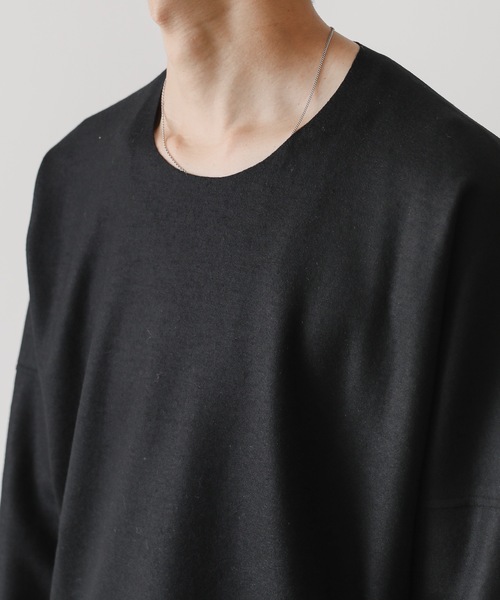 ATTACHMENT(アタッチメント)の「MELTON JERSEY CREWNECK LOOSE-FIT T-SHIRT L/S(ニット/セーター・メンズ・ライトグレー/ブラック/オフホワイト・1/2/3)」の11枚目の写真