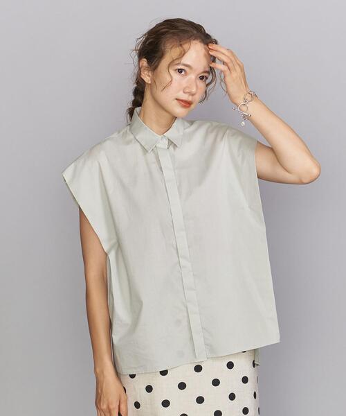 BEAUTY&YOUTH UNITED ARROWS(ビューティーアンドユースユナイテッドアローズ)の「BY ワイドショルダーフレンチスリーブシャツ -ウォッシャブル-(シャツ/ブラウス・レディース・ブラック/ライム・FREE)」の6枚目の写真