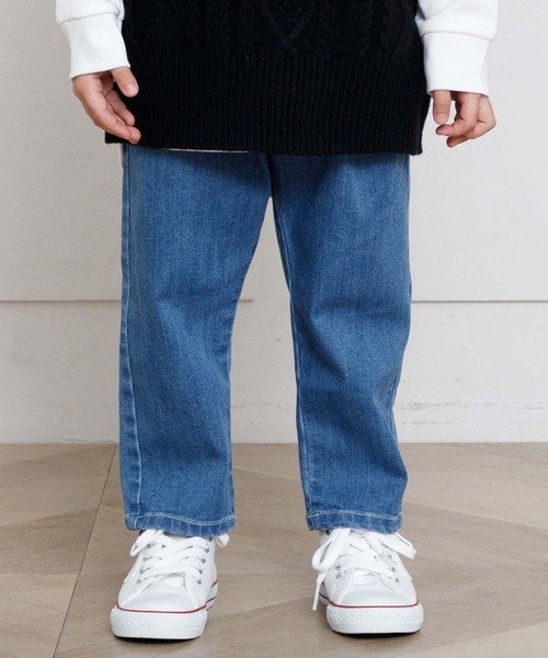 MAKE YOUR DAY（メイクユアデイ）の「デニムリボンパンツ■80～140cm（デニムパンツ・キッズ・ネイビー/ブルー・110/120/130/140/90/80/100）」の5枚目の写真