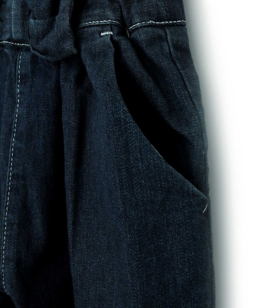 MAKE YOUR DAY（メイクユアデイ）の「デニムリボンパンツ■80～140cm（デニムパンツ・キッズ・ネイビー/ブルー・110/120/130/140/90/80/100）」の12枚目の写真