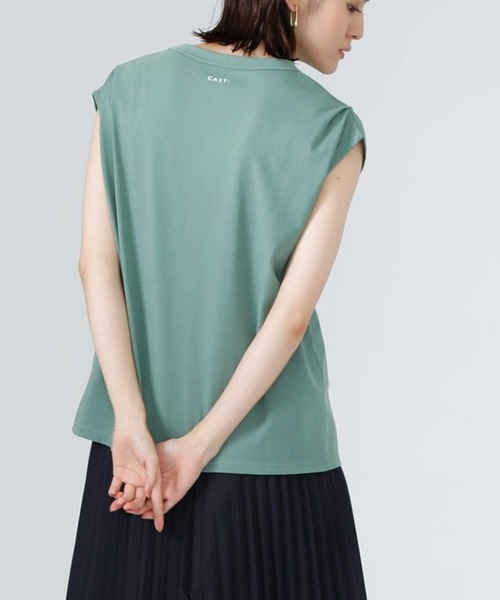 CAST:(キャストコロン)の「カラーロゴプリントT(Tシャツ/カットソー・レディース・ホワイト/グリーン/ブラック/ベージュ/イエロー・M)」の5枚目の写真