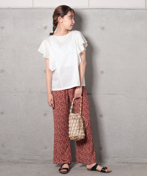 fredy repit（フレディレピ）の「【WEB限定】ラッフルフリル袖Tシャツ（Tシャツ/カットソー・レディース・ブラック/オフホワイト/マスタード・38）」の21枚目の写真