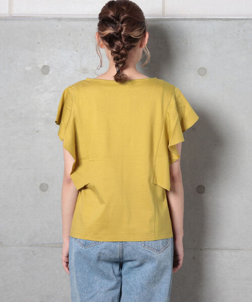 fredy repit（フレディレピ）の「【WEB限定】ラッフルフリル袖Tシャツ（Tシャツ/カットソー・レディース・ブラック/オフホワイト/マスタード・38）」の13枚目の写真