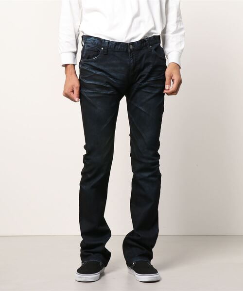 TORNADO MART（トルネードマート）の「TORNADO MART∴クラウドスプレーシューカットデニム（その他パンツ・メンズ・ネイビー/グリーン/レッド・LL/MEDIUM/LARGE/SMALL）」の2枚目の写真