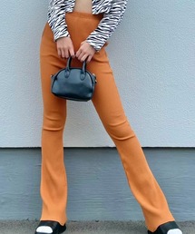 WEGO | WEGO/カットオフリブフレアパンツ(スラックス)