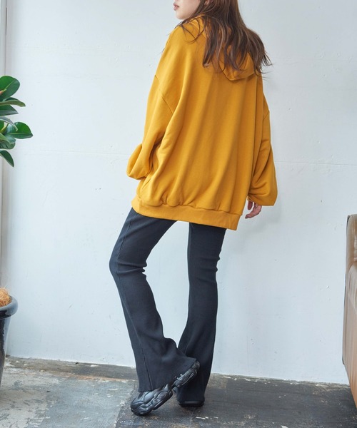 WEGO(ウィゴー)の「WEGO/カットオフリブフレアパンツ(スラックス・レディース・ブラック/オレンジ・SMALL/MEDIUM)」の10枚目の写真