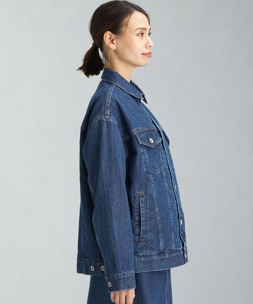 green label relaxing（グリーンレーベルリラクシング）の「SIGNATURE シグネチャー デニム ジャケット（デニムジャケット・レディース・コバルトブルー/モカ・38/36）」の11枚目の写真